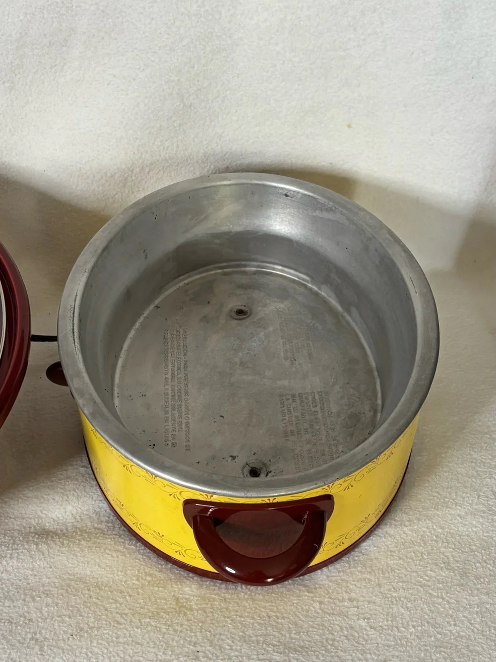Vintage Rival Crock-Pot Yellow and Brown Ceramic Slow Cooker
